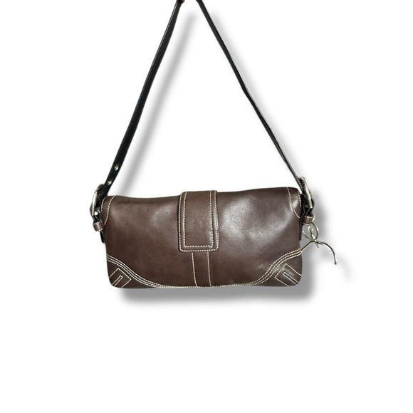 Y2k Coach Soho Small Flap Leather Shoulder Bag Chocolate Brown NWT 2005 - Picture 3 of 11
